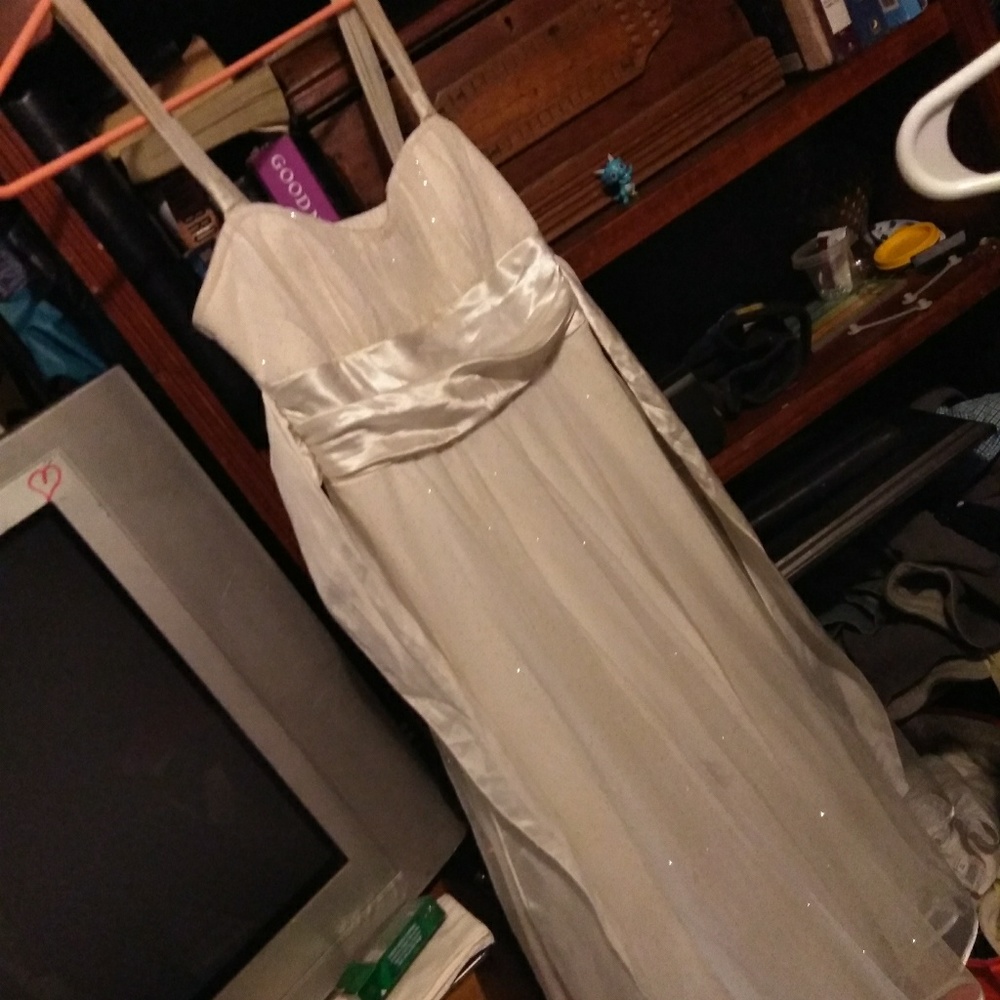 White knee high dress